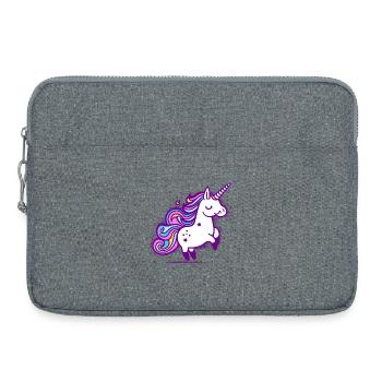 Whimsical Rainbow Unicorn Design - Laptop bag 15" - heather grey - Front