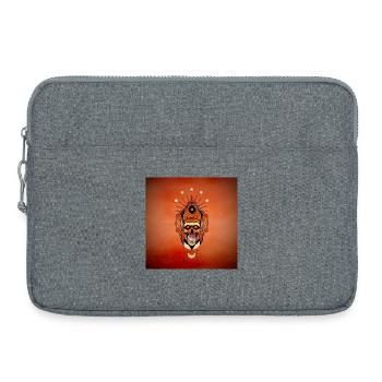Das lustige Totenkopfgesicht - Laptoptasche 15" - Grau meliert - Vorne