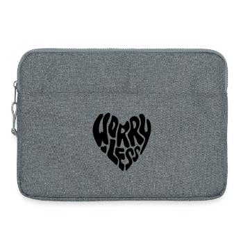 Inquiétez-vous moins. Moins inquiétant dans la forme du cœur * - Sacoche pour ordinateur portable 15 pouces - gris chiné - Devant