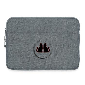Red / Black Twin Cats - Laptop bag 15" - heather grey - Front