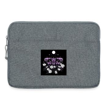 Moth moth with wood anemone - Laptop bag 15" - heather grey - Front