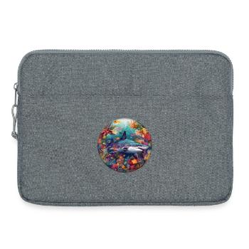 Unterwasserhai im Korallenriff Rundbild - Laptoptasche 15" - Grau meliert - Vorne