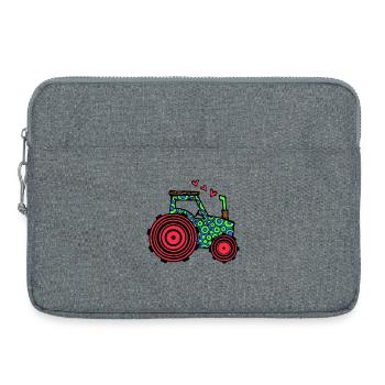 Fahrzeug Herz Traktor Nutzfahrzeug Kraftfahrzeug - Laptoptasche 15" - Grau meliert - Vorne