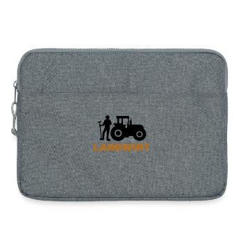 Landwirt Traktor Spruch Landleben Biobauer Feld - Laptoptasche 15" - Grau meliert - Vorne