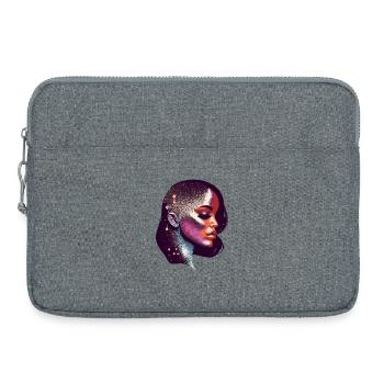 Portrait d’une femme inspiré de la galaxie - Sacoche pour ordinateur portable 15 pouces - gris chiné - Devant