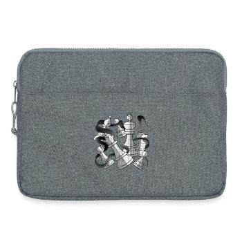 Schachfiguren | Geschenkidee für Chess-Masters - Laptoptasche 15" - Grau meliert - Vorne
