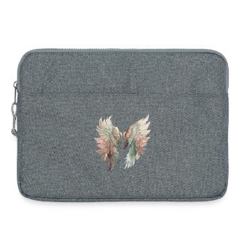 Pastellfarbene Flügel in Aquarell - Laptoptasche 15" - Grau meliert - Vorne