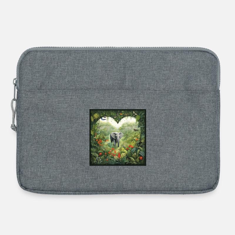 Amour d’éléphant - Sacoche pour ordinateur portable 15 pouces - gris chiné