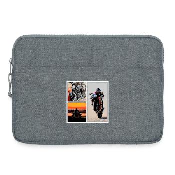Le plaisir de la moto - Sacoche pour ordinateur portable 15 pouces - gris chiné - Devant