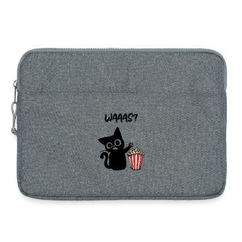 Films Popcorn Cat Binge Watching Dire Cineaste - Sacoche pour ordinateur portable 15 pouces - gris chiné - Devant