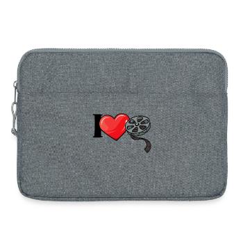 J’aime les films Déclaration de cœur Cinéma Films Cineaste - Sacoche pour ordinateur portable 15 pouces - gris chiné - Devant