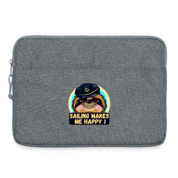 LA VOILE ME REND HEUREUX CAPITAINE PARESSEUX - Sacoche pour ordinateur portable 15 pouces - gris chiné - Devant