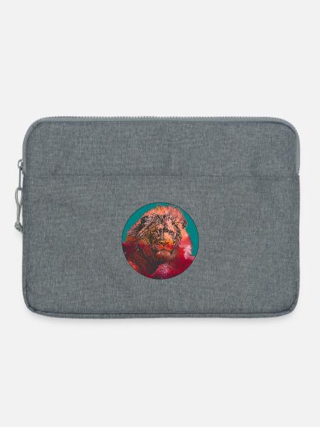 Prächtiger Löwe - Laptoptasche 15" - Grau meliert