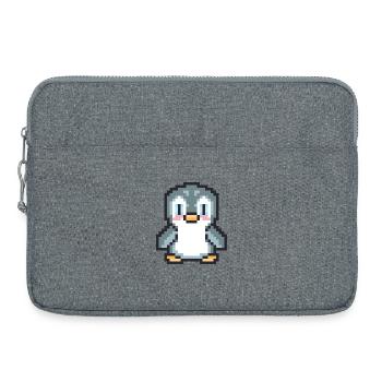 Penguin pixel art - Laptop bag 15" - heather grey - Front