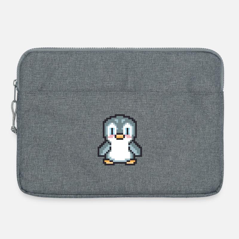 Pinguin-Pixelkunst - Laptoptasche 15" - Grau meliert