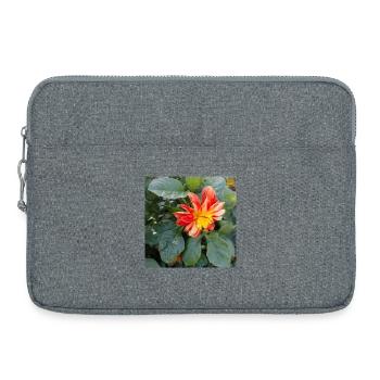 Georgine / Dahlia à grand pennage - Sacoche pour ordinateur portable 15 pouces - gris chiné - Devant
