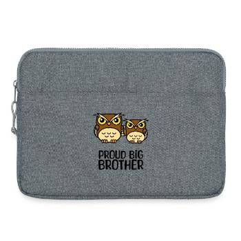 Eule Stolzer Großer Bruder Statement Bruderherz - Laptoptasche 15" - Grau meliert - Vorne