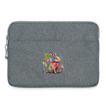 lapin mignon dans des couleurs vives et gaies - Sacoche pour ordinateur portable 15 pouces - gris chiné - Devant