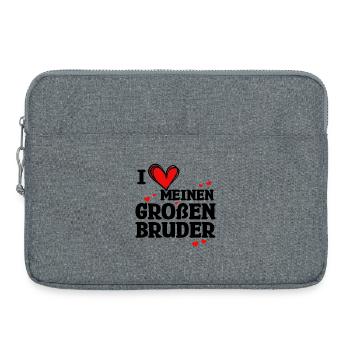 Big Brother Statement Sibling Love Heart - Laptop bag 15" - heather grey - Front