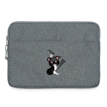 Kätzchen, hexen Design, Mädchen - Laptoptasche 15" - Grau meliert - Vorne