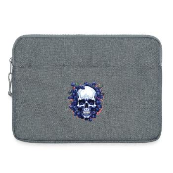 Beeren-Schädelkunst Blau - Laptoptasche 15" - Grau meliert - Vorne