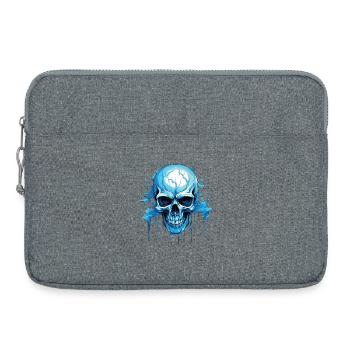 Blue Skull Ink Flow - Laptop bag 15" - heather grey - Front