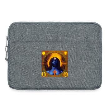 Jésus noir 02 - Sacoche pour ordinateur portable 15 pouces - gris chiné - Devant