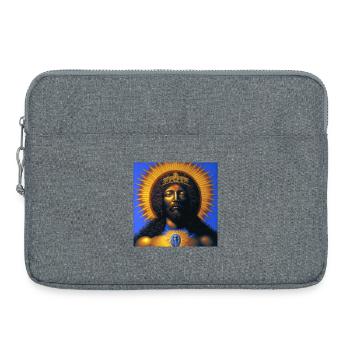 Jésus noir 03 - Sacoche pour ordinateur portable 15 pouces - gris chiné - Devant