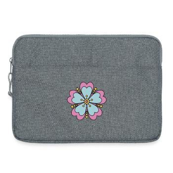 Cute Funky Hippie Boho Flower - Laptop bag 15" - heather grey - Front