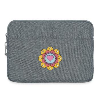 Cute Funky Hippie Boho Flower - Laptop bag 15" - heather grey - Front