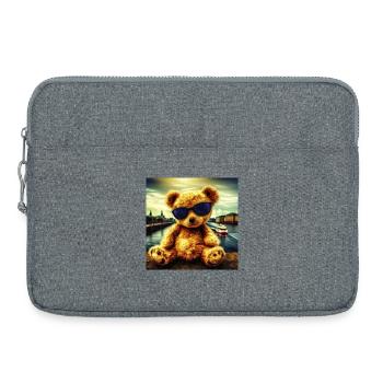 Teddy in Hamburg - Laptoptasche 15" - Grau meliert - Vorne