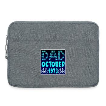 53rd birthday - Cycling Father October 1973 - Laptop bag 15" - heather grey - Front