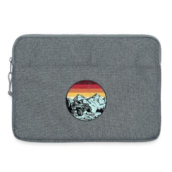 Retro Jeep Peaks Sonnenuntergang - Laptoptasche 15" - Grau meliert - Vorne