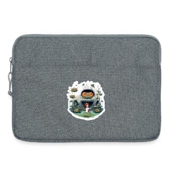 Robot Monster Spaceship Alien Planet Shirt - Laptop bag 15" - heather grey - Front