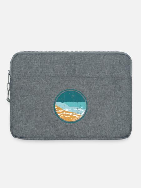 Coastal Waves Circle - Laptoptasche 15" - Grau meliert