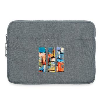 Design abstrait d’art urbain - Sacoche pour ordinateur portable 15 pouces - gris chiné - Devant