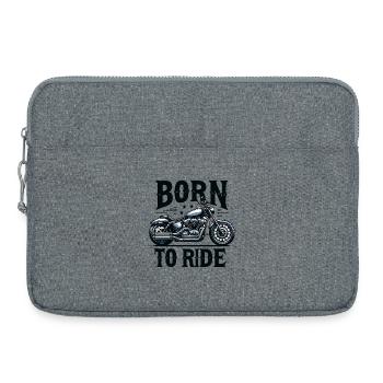 Né pour rouler - Sacoche pour ordinateur portable 15 pouces - gris chiné - Devant