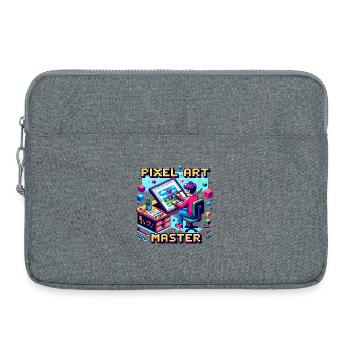 Maître du pixel art - Sacoche pour ordinateur portable 15 pouces - gris chiné - Devant