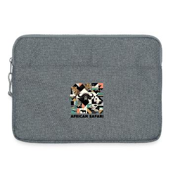 Safari en Afrique - Sacoche pour ordinateur portable 15 pouces - gris chiné - Devant