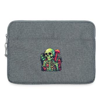 Horror Mushroom Skeleton - Happy Halloween - Laptop bag 15" - heather grey - Front