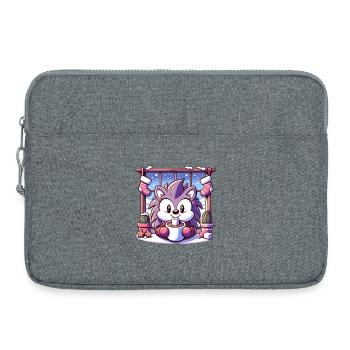 Winter themed hedgehog - Laptop bag 15" - heather grey - Front