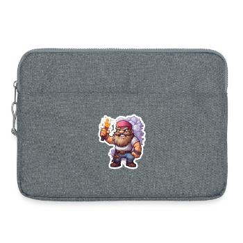 Pixel Dwarf With Torch Mining Game Shirt - Laptop bag 15" - heather grey - Front