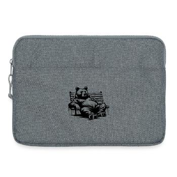 Lazy Bear on Park Bench | Berlin Bear - Laptop bag 15" - heather grey - Front