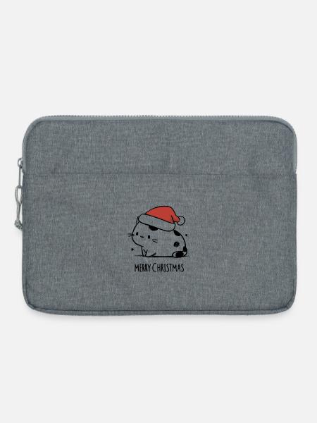 Weihnachtskatze - Winterzärtlichkeit - Laptoptasche 15" - Grau meliert