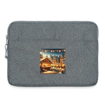 Marché de Noël - Sacoche pour ordinateur portable 15 pouces - gris chiné - Devant