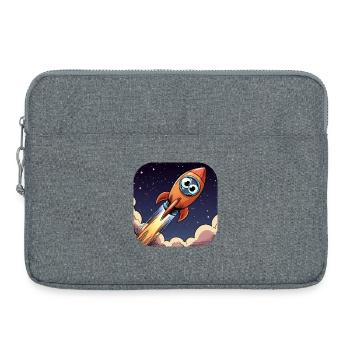 Fusée comique avec des yeux - Sacoche pour ordinateur portable 15 pouces - gris chiné - Devant
