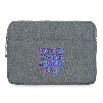 FUNNY QUOTE - ANGER MANAGEMENT SKILLS - Laptop bag 15" - heather grey - Front