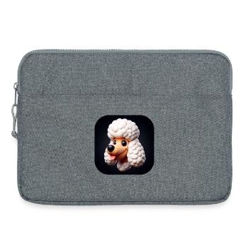 Comic Poodle Dog - Laptop bag 15" - heather grey - Front