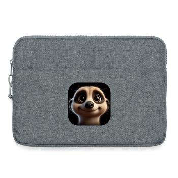 Friendly meerkat with big eyes - Laptop bag 15" - heather grey - Front