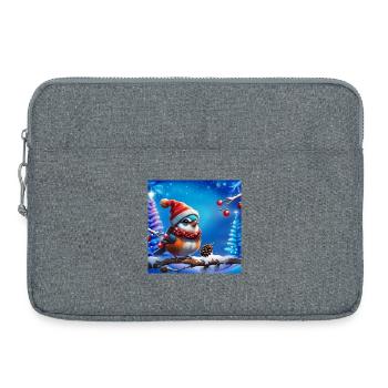 Oiseau de Noël doux, petit et sympathique - Sacoche pour ordinateur portable 15 pouces - gris chiné - Devant